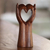 Wood sculpture, 'Faithful Heart' - Hand Crafted Romantic Sculpture (image 2) thumbail