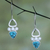 Silver dangle earrings, 'Turquoise Sky' - Silver dangle earrings