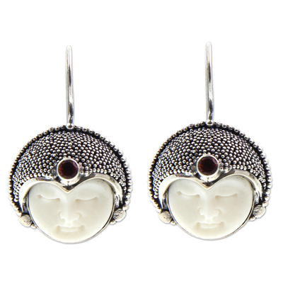 Garnet drop earrings, 'Royal Lady' - Garnet drop earrings