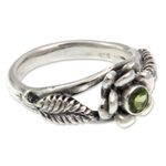 Peridot flower ring, 'Anemone Blossom' - Peridot flower ring