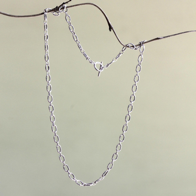Sterling silver chain necklace, 'Kuta Muse' - Fair Trade Sterling Silver Chain Necklace