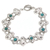 Sterling silver flower bracelet, 'Frangipani Fantasy' - Floral Sterling Silver and Reconstituted Turquoise Bracelet