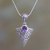 Amethyst pendant necklace, 'Love's Arrow' - Amethyst and Sterling Silver Pendant Necklace (image 2) thumbail
