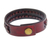 Leather bracelet, 'Red Kingdom Warrior' - Leather bracelet (image 2b) thumbail
