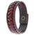 Leather bracelet, 'Red Kingdom Warrior' - Leather bracelet