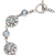 Blue topaz flower bracelet, 'Frangipani Glam' - Floral Sterling Silver and Blue Topaz Link Bracelet