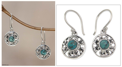 Sterling silver flower earrings, 'Frangipani Glam' - Unique Floral Sterling Silver Dangle Earrings