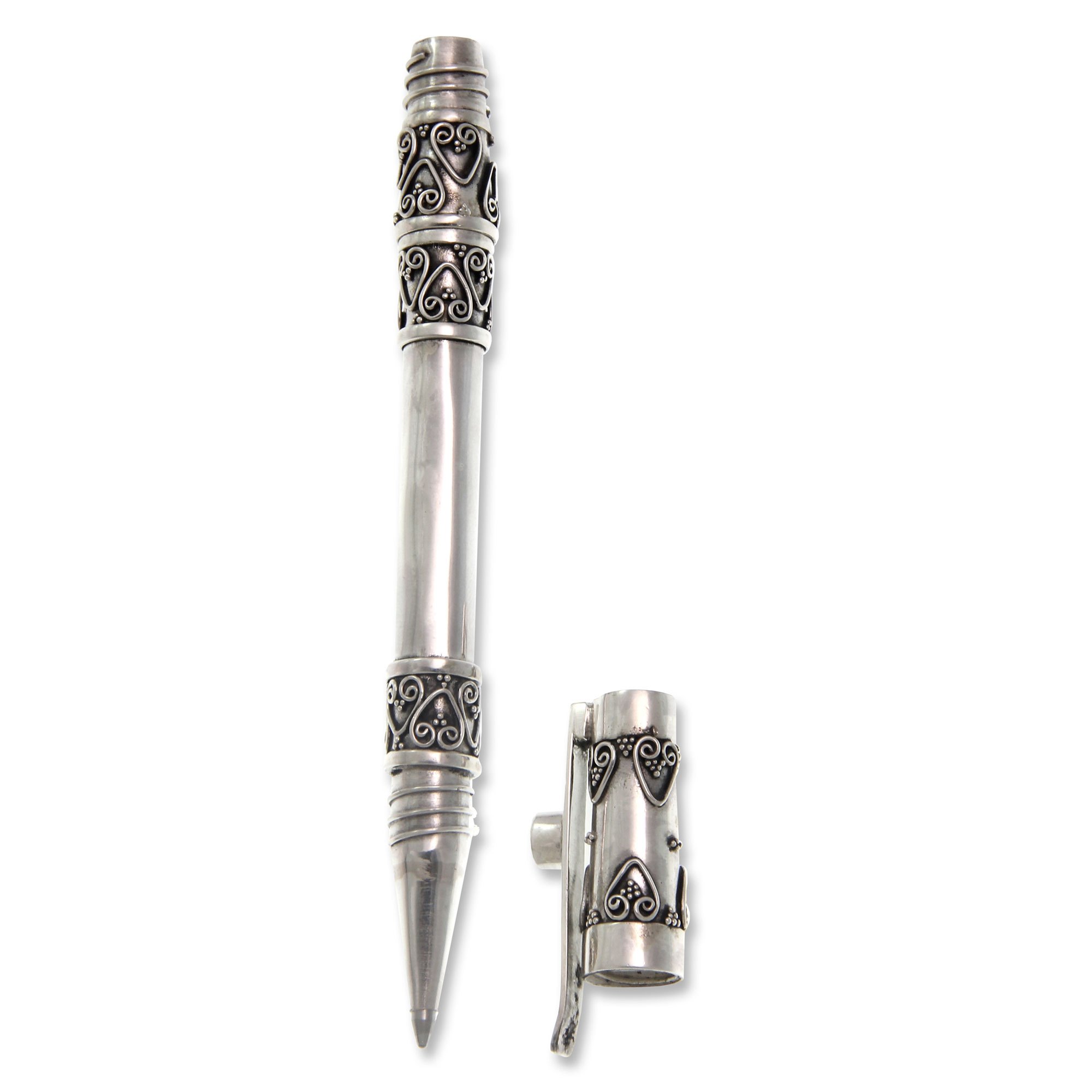 UNICEF Market Sterling Silver and Amethyst HeartTrimmed Pen Love