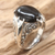 Onyx cocktail ring, 'Dark Surf' - Women's Sterling Silver and Onyx Cocktail Ring (image 2) thumbail