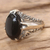 Onyx cocktail ring, 'Dark Surf' - Women's Sterling Silver and Onyx Cocktail Ring
