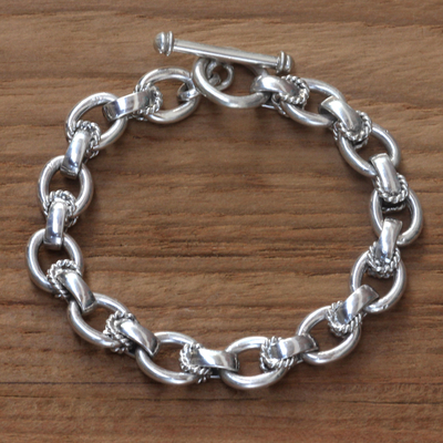 Sterling Silver Womens Link Bracelet 