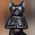 Wood sculpture, 'Black Cat Tree Pose Yoga' - Suar Wood Sculpture (image 2b) thumbail