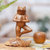 Wood sculpture, 'Tree Pose Yoga Frog' - Handcrafted Wood Sculpture (image 2j) thumbail