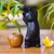 Wood sculpture, 'Black Cat Stretch' - Wood sculpture (image 2j) thumbail