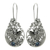 Cultured peacock pearl drop earrings, 'Frangipani Butterfly' - Unique Sterling Silver and Pearl Drop Earrings (image 2a) thumbail