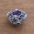 Amethyst and citrine cocktail ring, 'Frangipani Butterfly' - Unique Sterling Silver and Amethyst Cocktail Ring (image 2b) thumbail