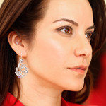 Amethyst flower earrings, 'Frangipani Arabesques' - Hand Made Floral Sterling Silver and Amethyst Earrings