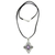 Cultured pearl and amethyst pendant necklace, 'Frangipani Queen' - Handcrafted Floral Pearl and Amethyst Silver Necklace thumbail
