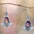 Cultured pearl and amethyst dangle earrings, 'Mystic Queen' - Cultured pearl and amethyst dangle earrings (image 2) thumbail