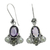 Cultured pearl and amethyst dangle earrings, 'Mystic Queen' - Cultured pearl and amethyst dangle earrings thumbail