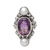 Cultured pearl and amethyst ring, 'Frangipani Queen' - Cultured pearl and amethyst ring thumbail