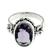 Amethyst solitaire ring, 'Frangipani Allure' - Handcrafted Floral Sterling Silver and Amethyst Ring (image 2b) thumbail