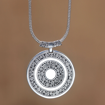 Sterling silver pendant necklace, 'Timeless Treasure' - Unique Sterling Silver Pendant Necklace