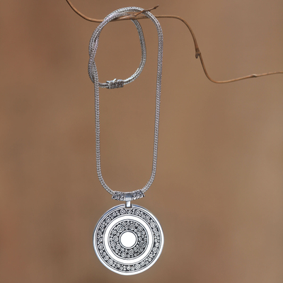 Sterling silver pendant necklace, 'Timeless Treasure' - Unique Sterling Silver Pendant Necklace
