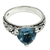 Blue topaz cocktail ring, 'Ocean Divine' - Indonesian Silver and Blue Topaz Ring (image 2b) thumbail