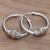 Gold accent hoop earrings, 'Lotus Seed' - Indonesian Silver Hoop Earrings (image 2b) thumbail