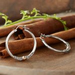 Gold accent hoop earrings, 'Two Tone Moon' - Fair Trade Gold Accented Sterling Silver Hoop Earrings