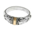 anillo de banda con detalles dorados - Anillo de Plata y Oro 18k hecho a mano