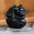 Wood sculpture, 'Black Yogi Cat' - Artisan Crafted Wood Sculpture (image 2) thumbail