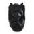 Wood sculpture, 'Black Yogi Cat' - Artisan Crafted Wood Sculpture