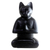 Wood sculpture, 'Black Cat in Deep Meditation' - Handcrafted Suar Wood Sculpture thumbail