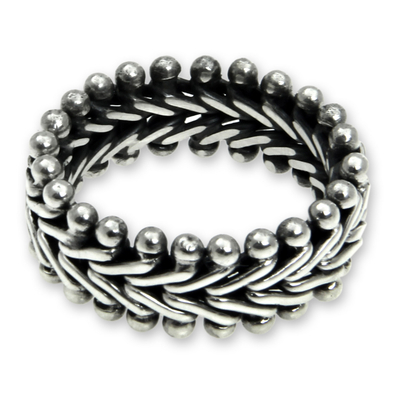 Men's sterling silver band ring, 'Sultan' - Men's Sterling Silver Band Ring