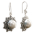 Cultured pearl flower earrings, 'Melati Hearts' - Cultured pearl flower earrings (image 2f) thumbail
