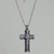 Amethyst pendant necklace, 'Jasmine Cross' - Amethyst pendant necklace thumbail
