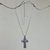 Amethyst pendant necklace, 'Jasmine Cross' - Amethyst pendant necklace (image 2b) thumbail