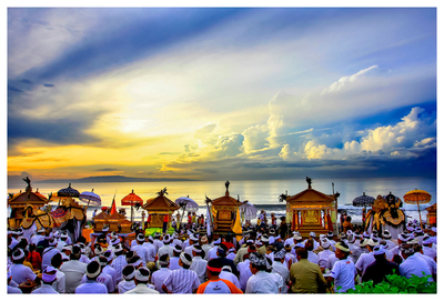 'Purification for the Universe' - Balinese Melasti Ceremony Color Photograph