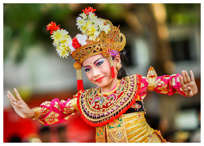 'Condong Dancer III' - Balinese Condong Dancer Color Photograph