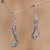 Blue topaz dangle earrings, 'Cobra Passion' - Blue topaz dangle earrings