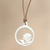 Bone pendant necklace, 'White Rose' - Bone pendant necklace (image 2b) thumbail