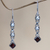 Cultured pearl and garnet dangle earrings, 'Dew' - Cultured pearl and garnet dangle earrings (image 2) thumbail