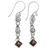 Cultured pearl and garnet dangle earrings, 'Dew' - Cultured pearl and garnet dangle earrings thumbail