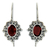 Garnet drop earrings, 'Balinese Elegance' - Fair Trade Garnet and Sterling Silver Drop Earrings