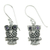 Amethyst dangle earrings, 'Baby Owl' - Sterling Silver and Amethyst Bird Earrings thumbail