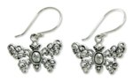 Sterling silver dangle earrings, 'Butterfly Vignette' - Sterling silver dangle earrings