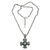 Blue topaz pendant necklace, 'Floral Cross' - Blue topaz pendant necklace (image 2c) thumbail