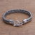 Men's sterling silver bracelet, 'Balinese Centipede' - Men's Silver Bracelet Sterling 925 Handmade (image 2c) thumbail